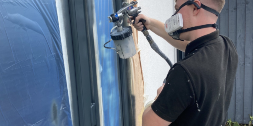Spray Painting Kitchen Cabinets